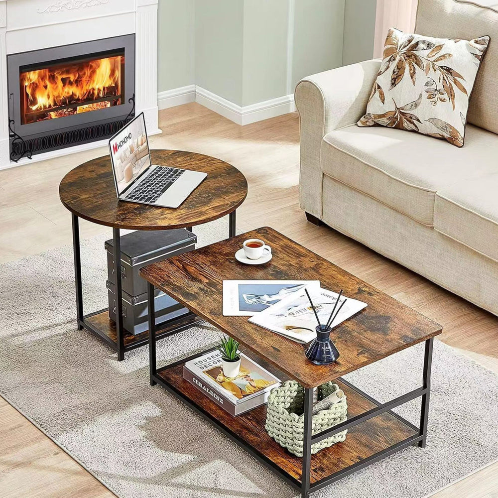 Set stolića za dnevni boravak 2u1 Rustic 123x60x51cm