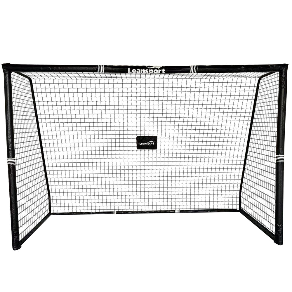 Metalni nogometni gol s mrežom i zaštitom na stupovima 300×200×120cm - crni