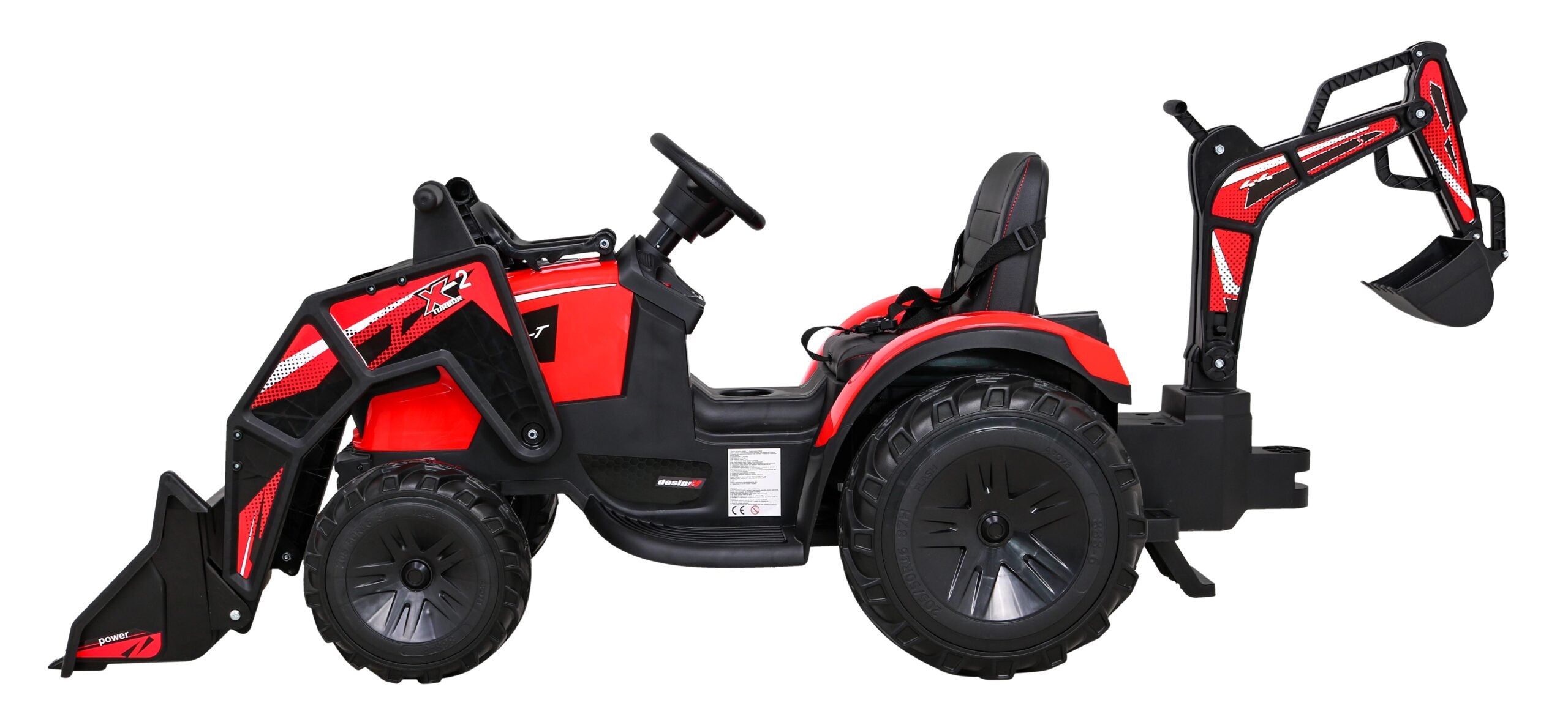 Bager na akumulator s prikolicom 720-T 4x4- crveni