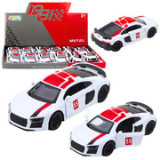 Sports Car Metal Pull Back Lights Sounds White 1:43