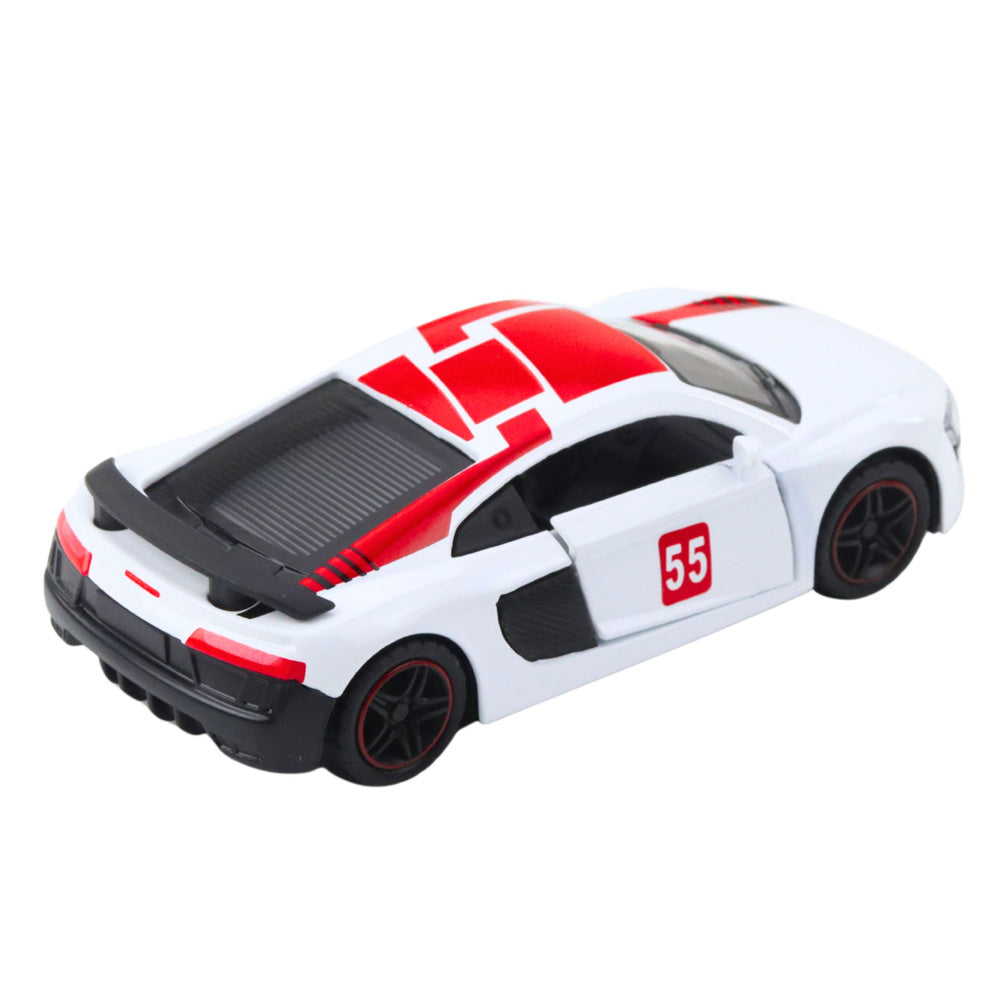 Sports Car Metal Pull Back Lights Sounds White 1:43