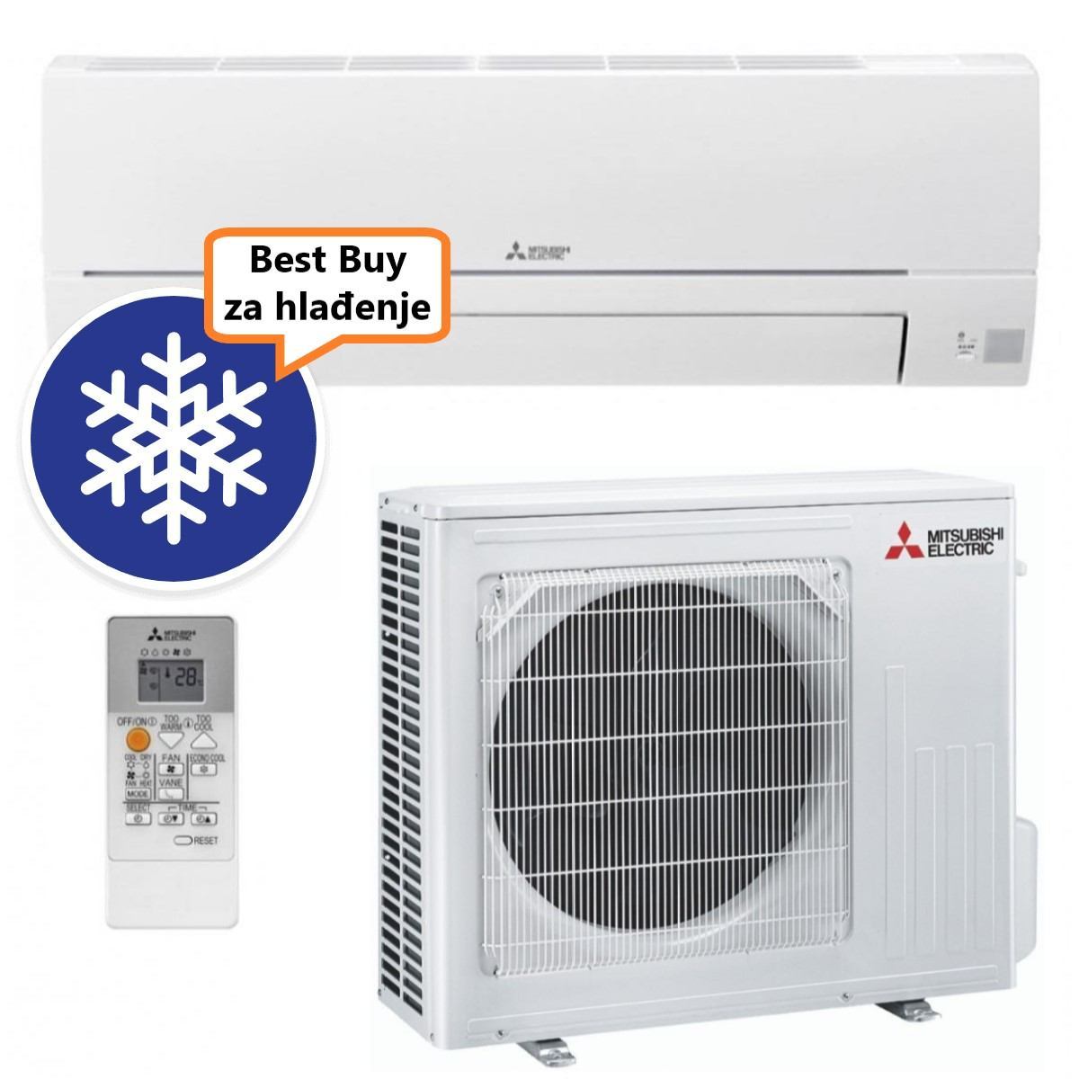 MITSUBISHI KLIMA UREĐAJ MSZ-HR60VFK/MUZ-HR60VF - 5,0 kW, za prostor do 60m2, A++ energetska klasa, R-32