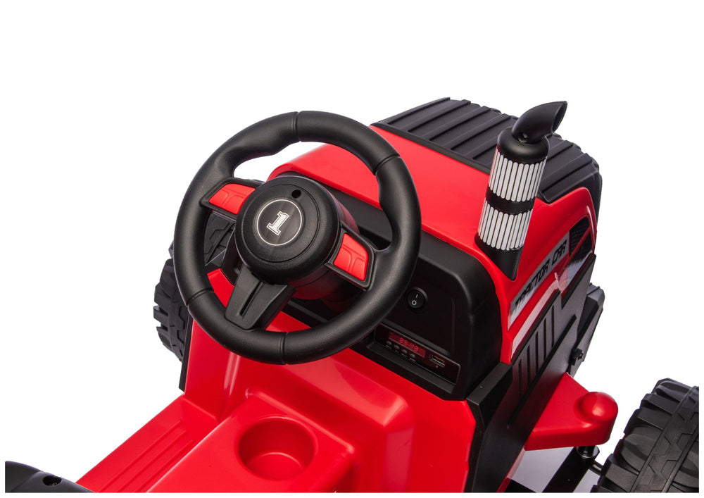 Traktor na akumulator s prikolicom CH9959B - crveni