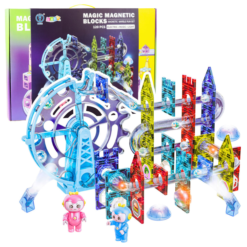 Magnetic Space Blocks Ball Track Luminous People 120 pcs.