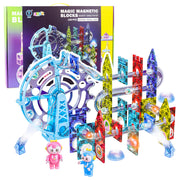 Magnetic Space Blocks Ball Track Luminous People 120 pcs.