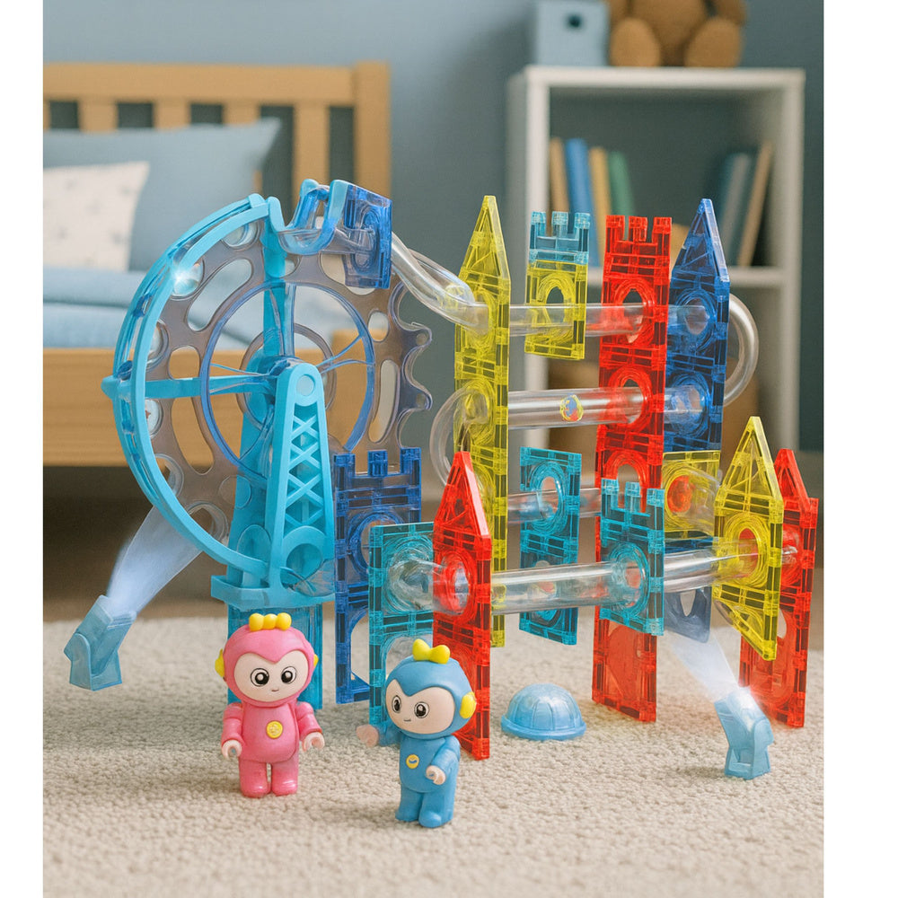 Magnetic Space Blocks Ball Track Luminous People 120 pcs.