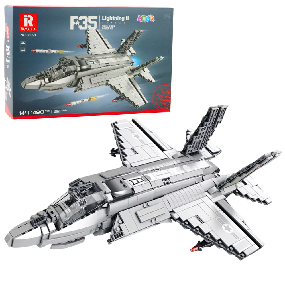 Kockice za slaganje aviona F-35 sa 1490 elemenata - sivi