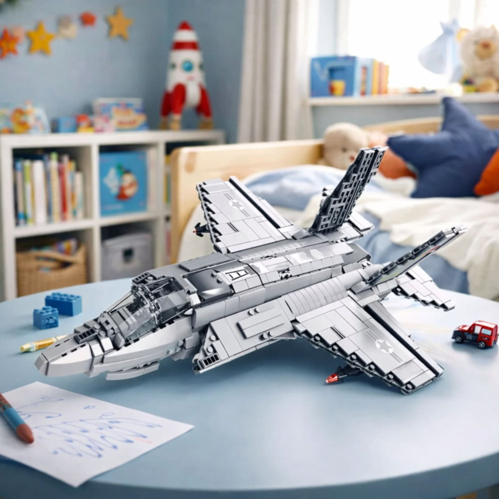 Kockice za slaganje aviona F-35 sa 1490 elemenata - sivi