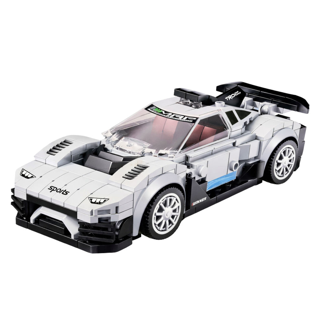 Kockice za slaganje 2 u 1 auto-robod SPEED - 320 elemenata, bijeli