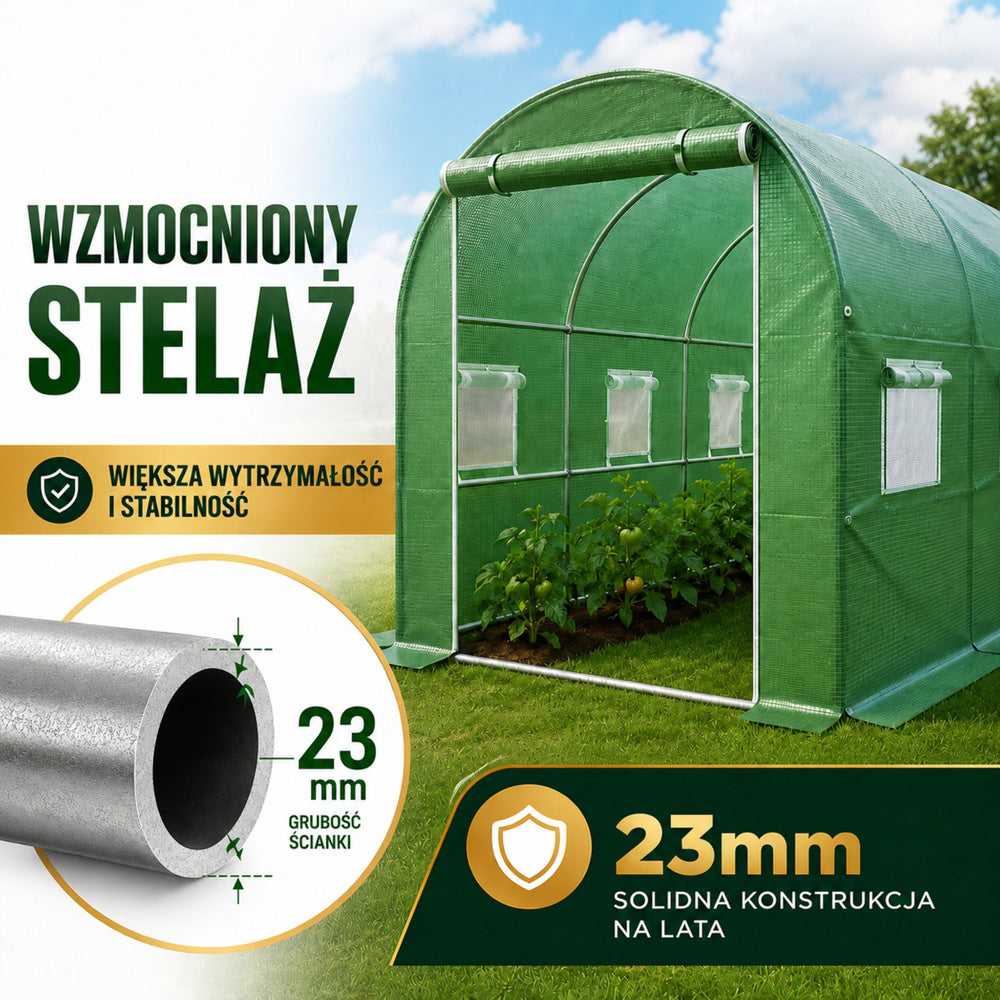 Vrtni plastenik PRO Frame 25MM 10x4x2M 40M² - zeleni