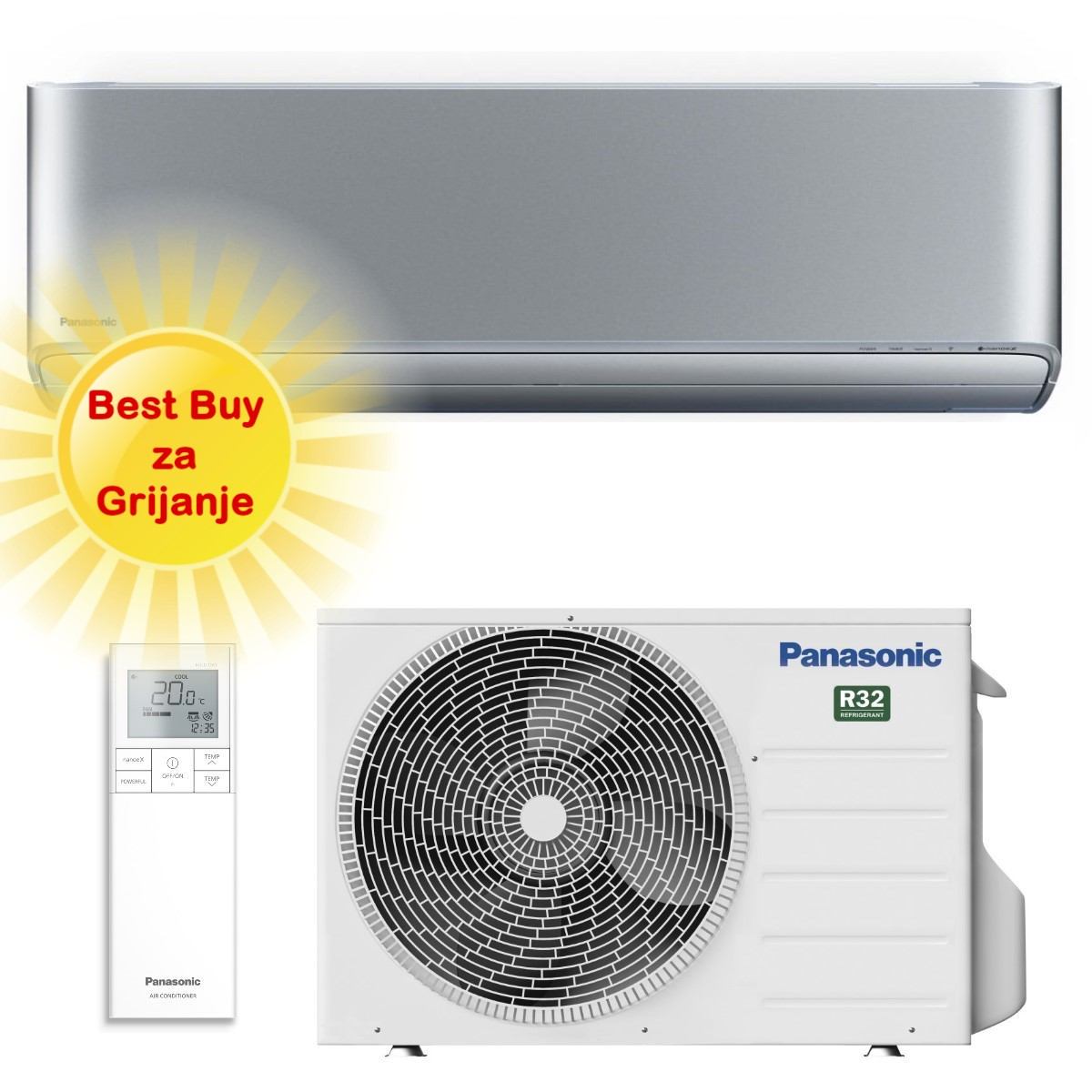 PANASONIC KLIMA UREĐAJ 5,0kW KIT-XZ50ZKE - Etherea Inverter +, za prostor do 50m2, A+++ energetska klasa, R-32