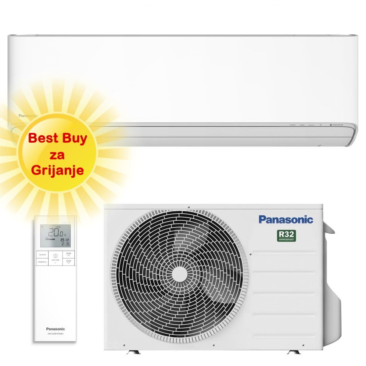 PANASONIC KLIMA UREĐAJ 2kW KIT-Z20ZKE - Etherea Inverter +, za prostor do 20m2, A++ energetska klasa, R-32