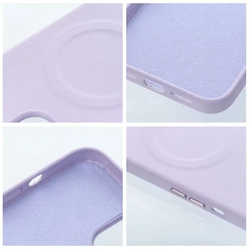 Roar kožna Mag Case maska kompatibilna s MagSafeom - za iPhone 14 Plus ljubičasta