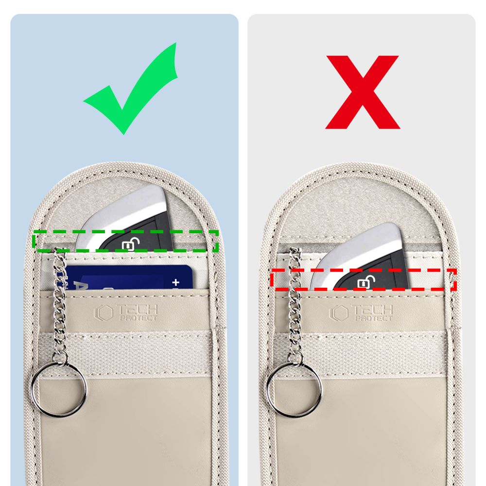 Tech-Protect KLR100 futrola za ključeve od automobila s RFID blokiranjem - bež
