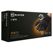 Jednokratne rukavice MERCATOR GOGRIP PRO crne bez pudera 50 kom - XXL