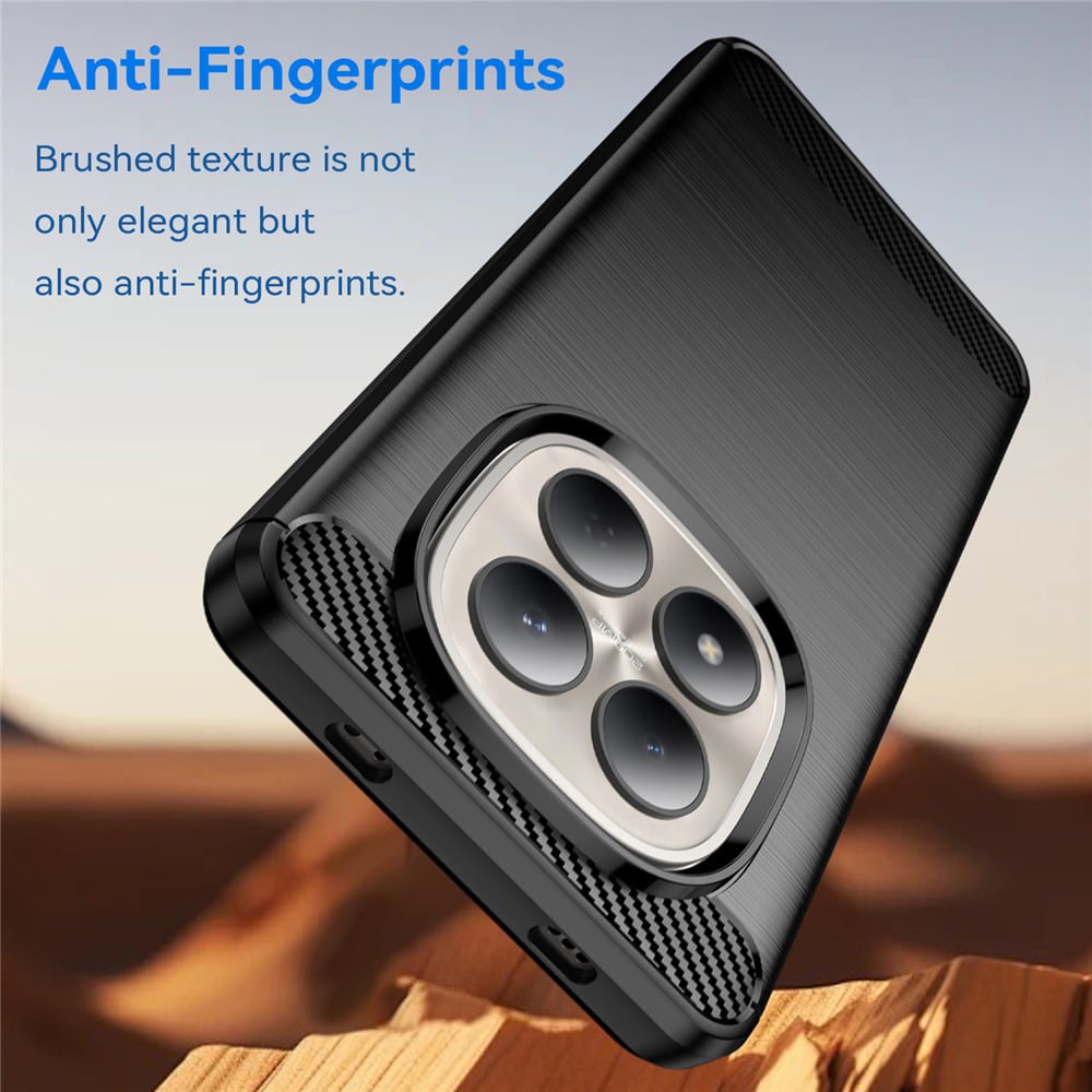 Techsuit Carbon Silicone maska za Xiaomi Redmi Note 15 Pro 4G - crna