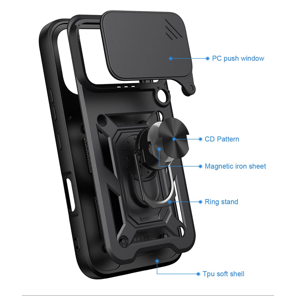 Techsuit – serija CamShield zaštitna maskica za Honor 600 / 600 Pro – crna