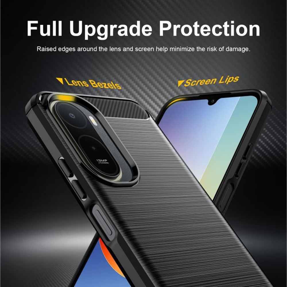Techsuit Carbon Silicone maska za Xiaomi Redmi A7 Pro 4G – crna
