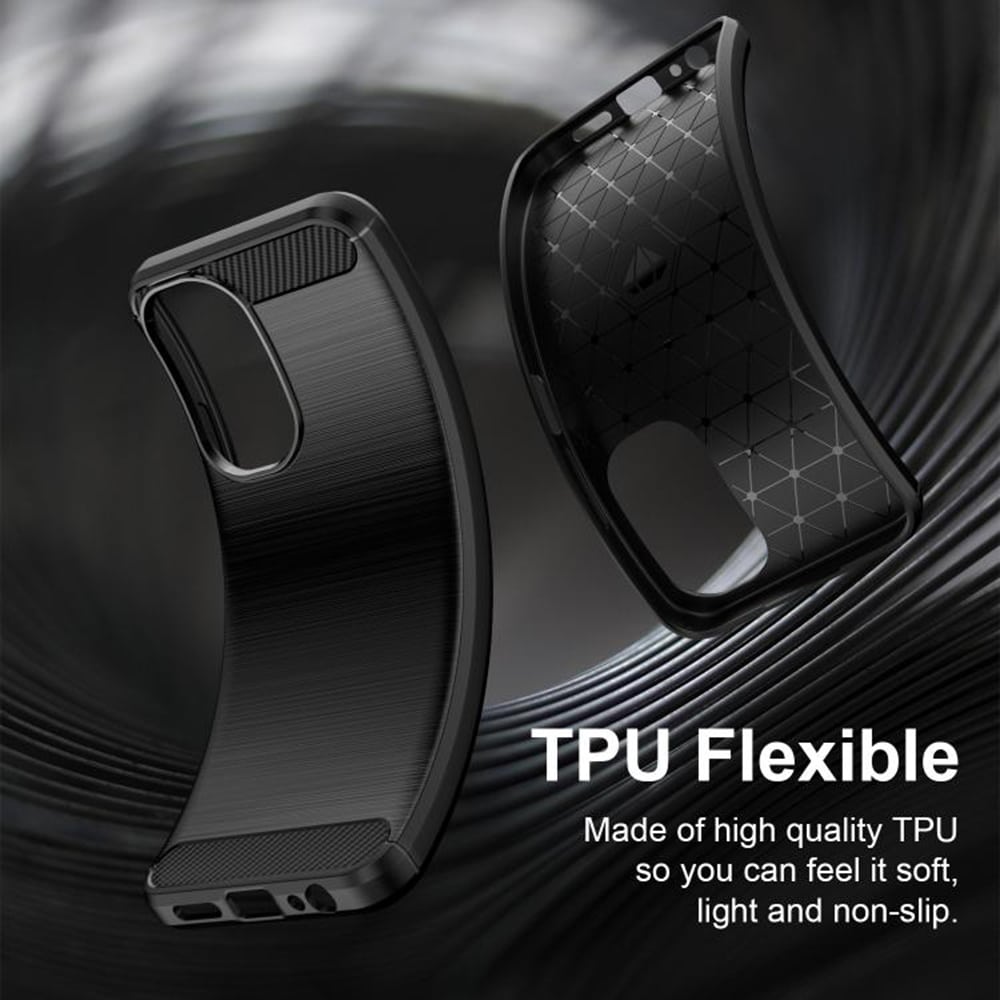 Techsuit Carbon Silicone maska za Xiaomi Redmi A7 Pro 4G – crna