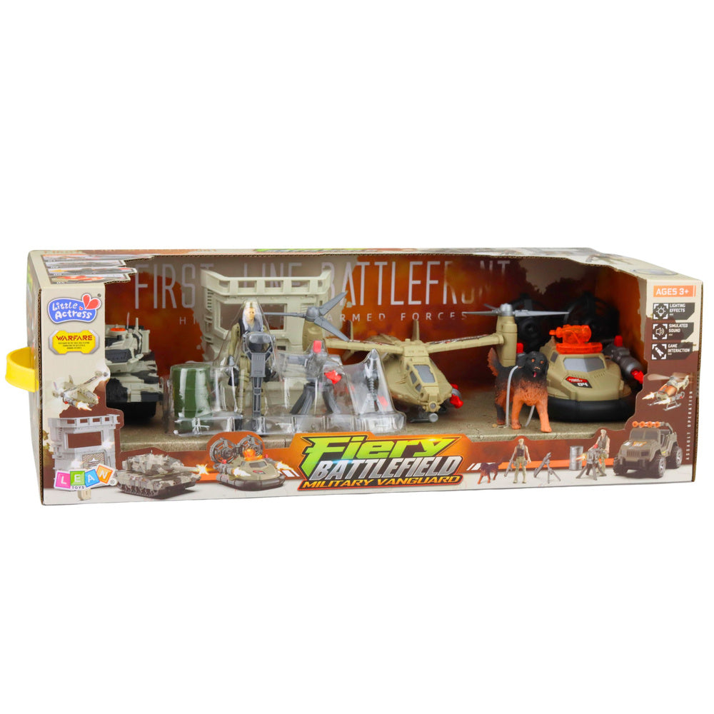Military Set: Army Helicopter Tank Hovercraft Soldier Base