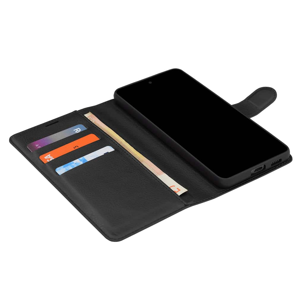 Techsuit Leather Folio preklopna maska za Xiaomi 17 – crna