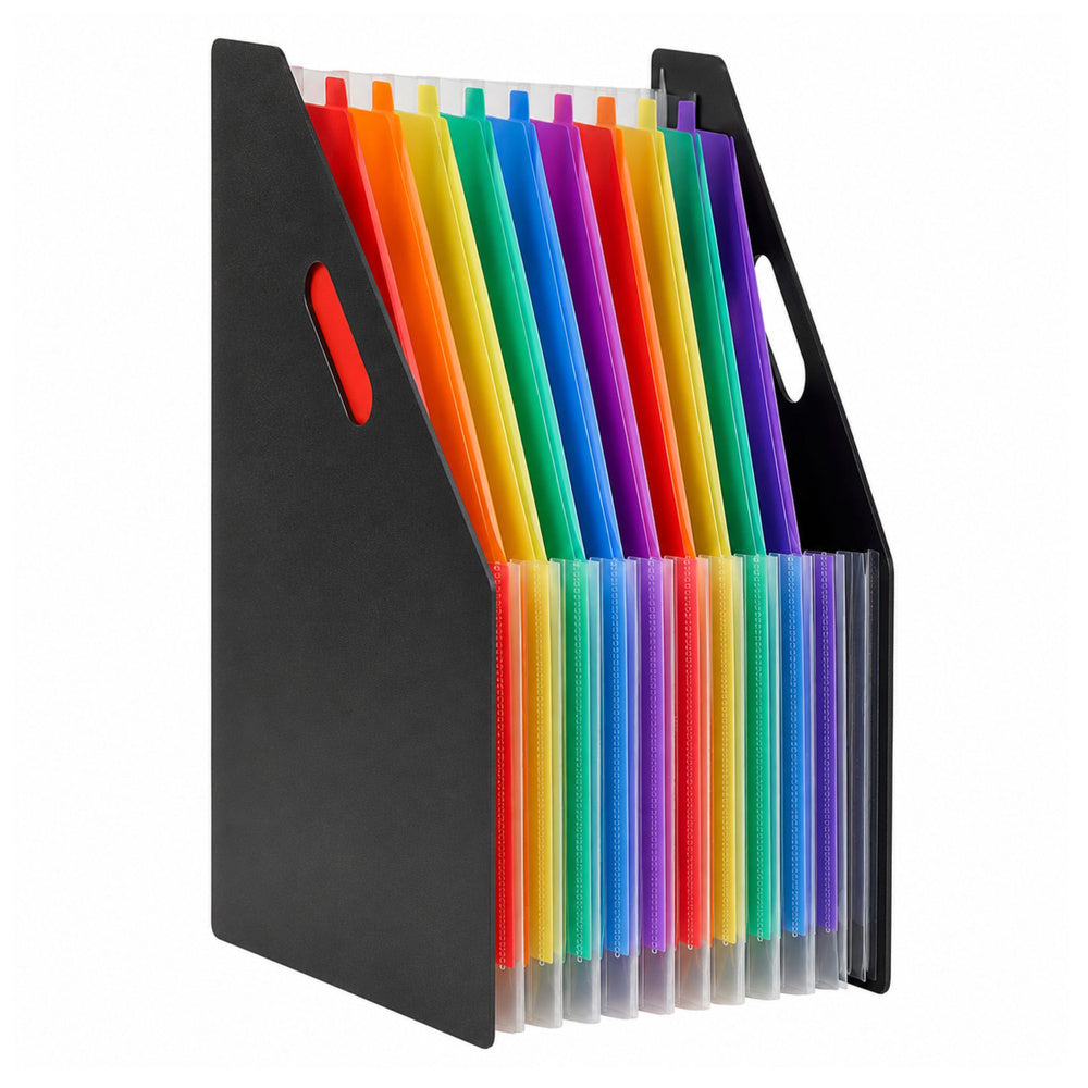 Folder Organizer for Office Documents, 13 Compartments, A4, Black
