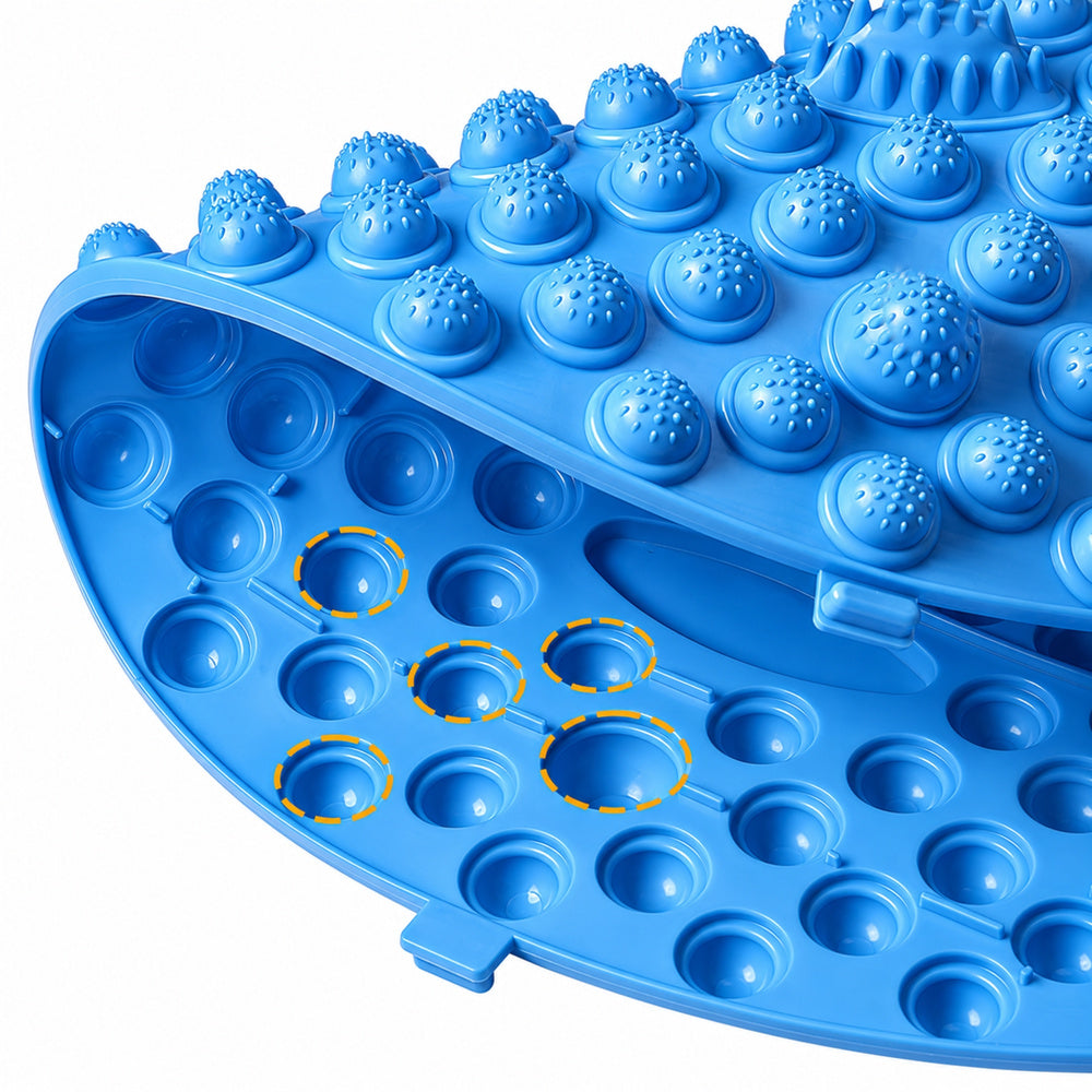 Round Acupressure Foot Massage Mat with Studs Blue 33 cm