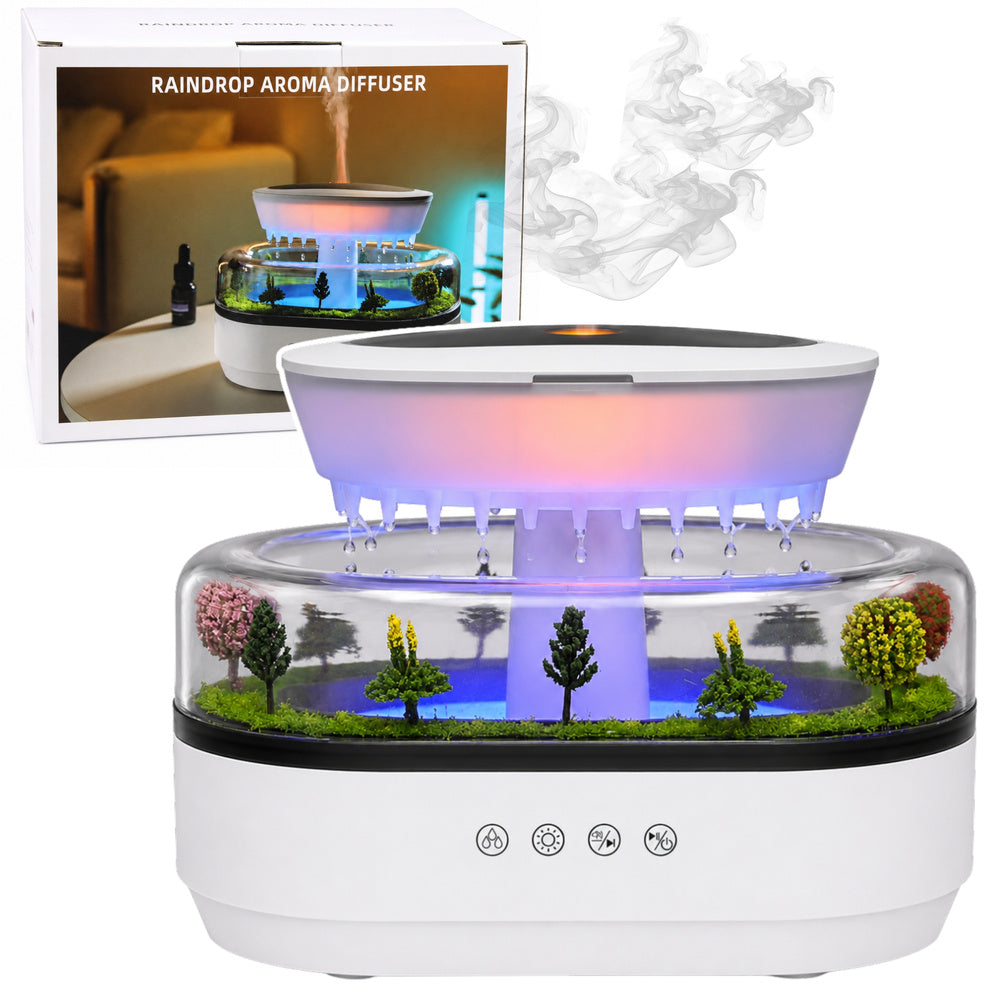 Air Humidifier Aroma Diffuser Rain Effect LED Light Power Supply