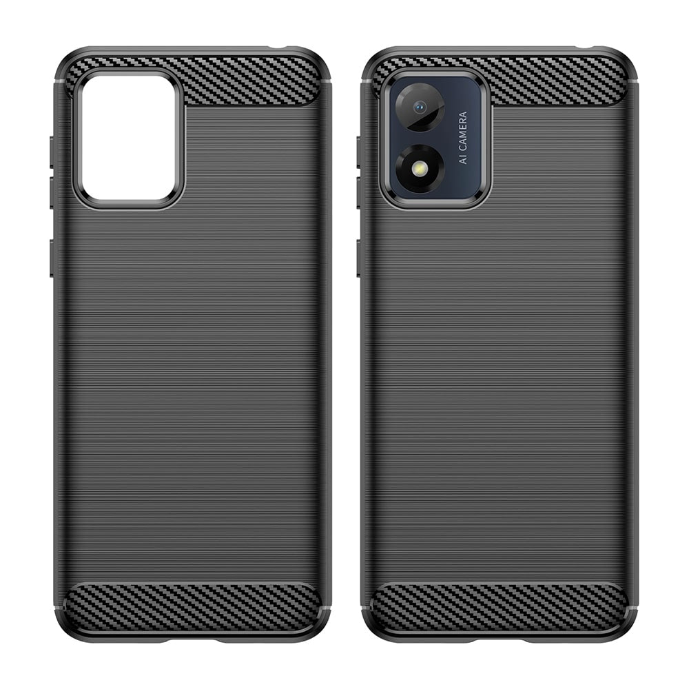 Techsuit Carbon Silicone maska za Motorola Moto E13 – crna