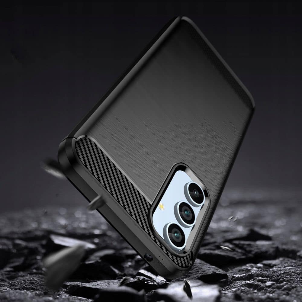 Techsuit Carbon Silicone maska za Samsung Galaxy A34 5G - crna