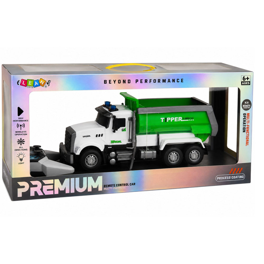 Remote Controlled RC Tipper Truck with Movable Box Green 1:14