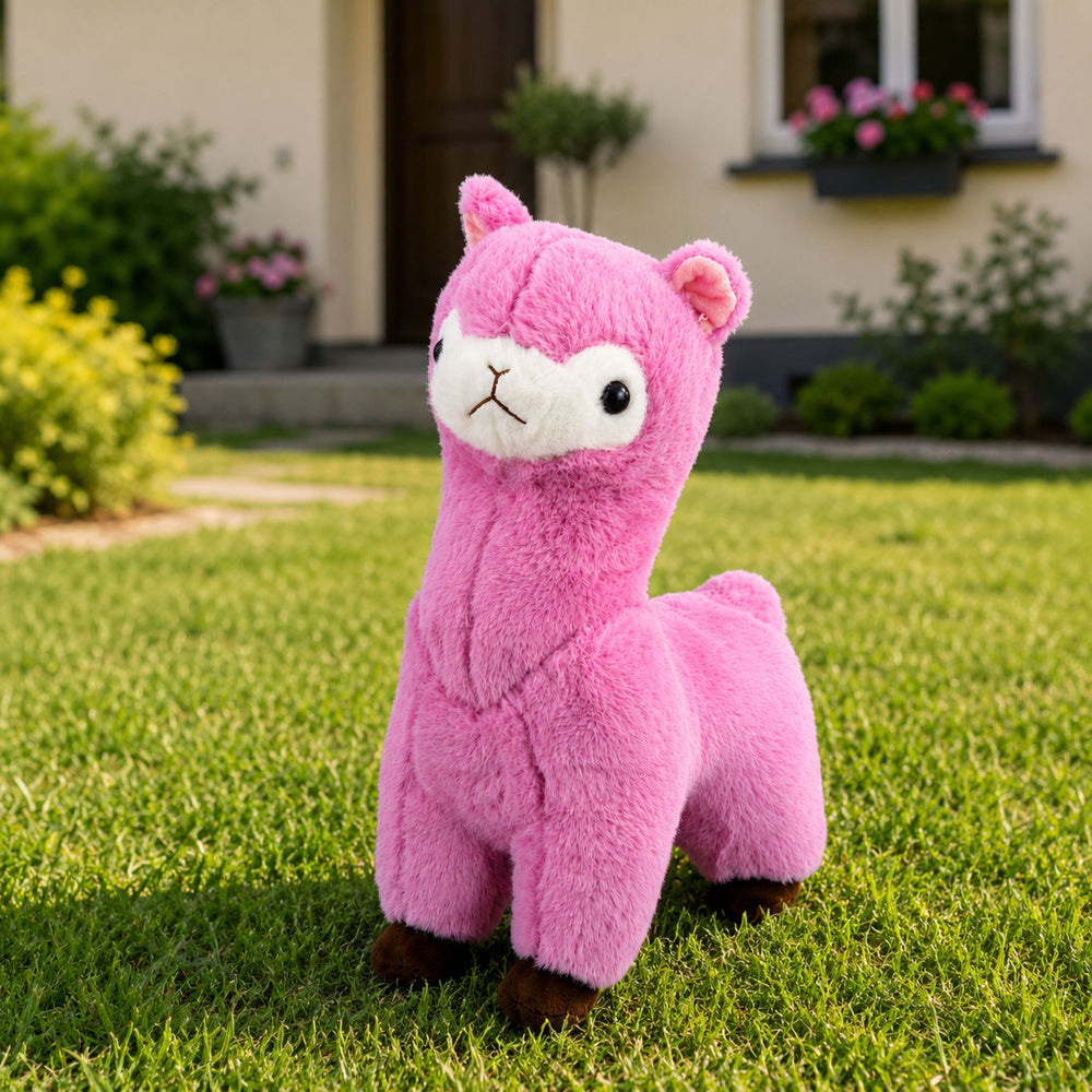 Plush Alpaca Llama Plush Toy Cuddly Toy Soft Fur Pink 38 cm