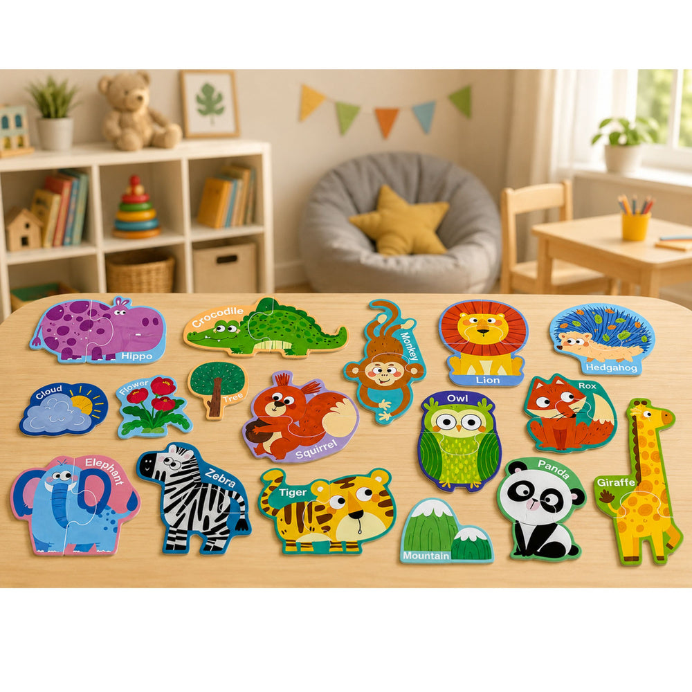 Magnetic Puzzle Learning Animals Magnets for Boards and Fridges 30 pcs.