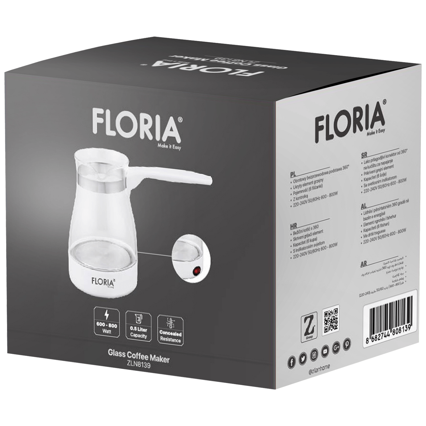 Floria Kuhalo za kavu, 800W - ZLN8139