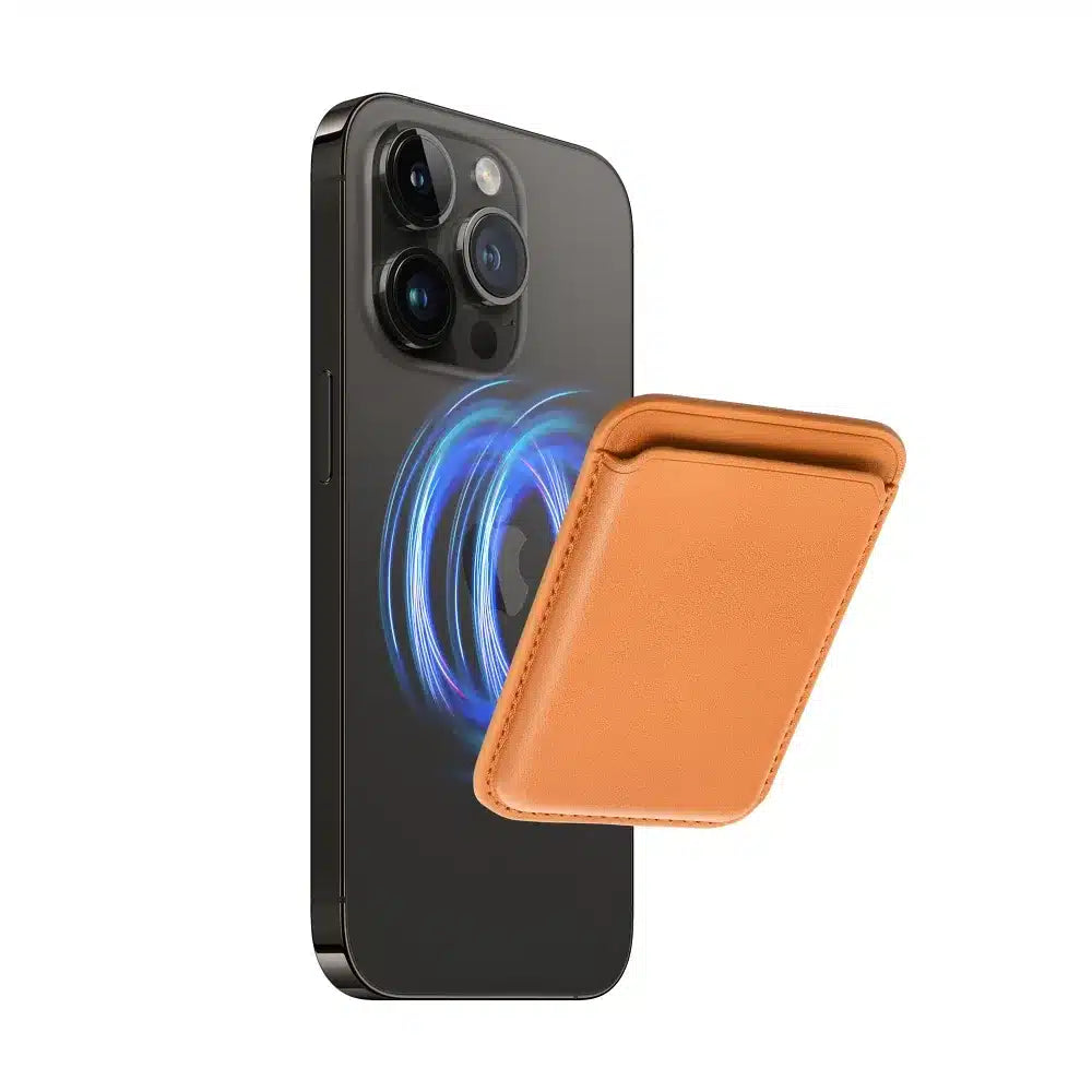 Kožni Mag Wallet narančasti magnetski novčanik