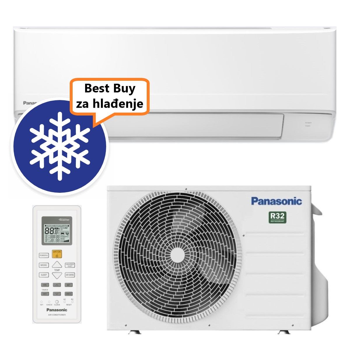 PANASONIC KLIMA UREĐAJ 5,0kW KIT-BZ50ZKE - Standardni inverter, za prostor do 50m2, A++ energetska klasa, R-32