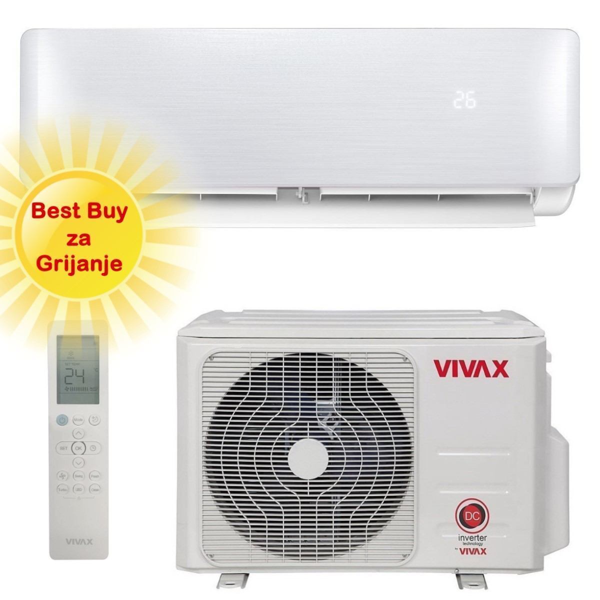 Vivax klima uređaj 2,64kW ACP-09CH25AERI+ - R+ design, za prostor do 30m2, A+++ energetska klasa