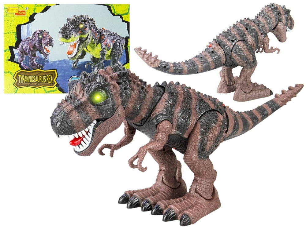 Smeđi hodajući dinosaur tiranosaur na baterije