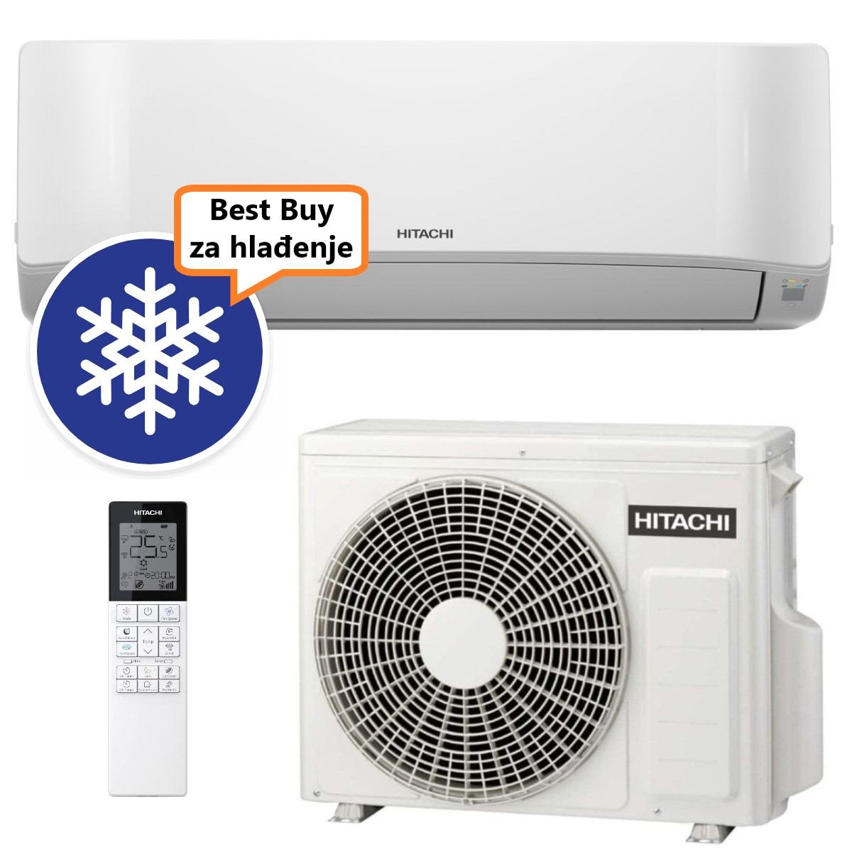 HITACHI KLIMA UREĐAJ 5,0 kW - RAK-DJ50RHAE/RAC-DJ50WHAE - AIRHOME 400, za prostor do 50m2, A++ energetska klasa, R-32