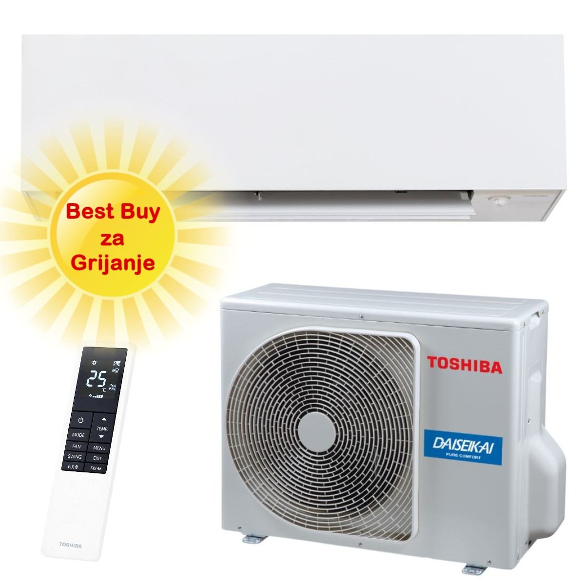 TOSHIBA KLIMA UREĐAJ 5kW RAS-B18S4KVPG-E/RAS-18S4AVPG-E - Super Daiseikai 10, za 50m2, A+++, R32