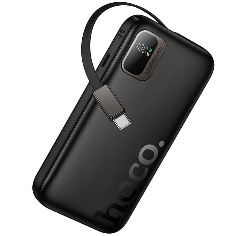 Hoco Powerbank 10000 mAh QC PD 20W s uvlačivim USB C kabelom Q51 crni