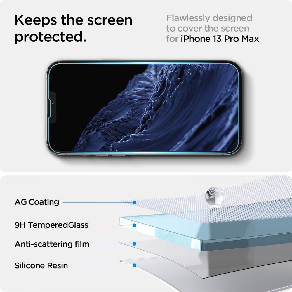 SPIGEN KALJENO STAKLO GLAS.TR EZ FIT ZA IPHONE 13 PRO MAX