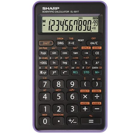 Sharp EL-501T kalkulator Džepni Znanstveni Crno, Ljubičasto