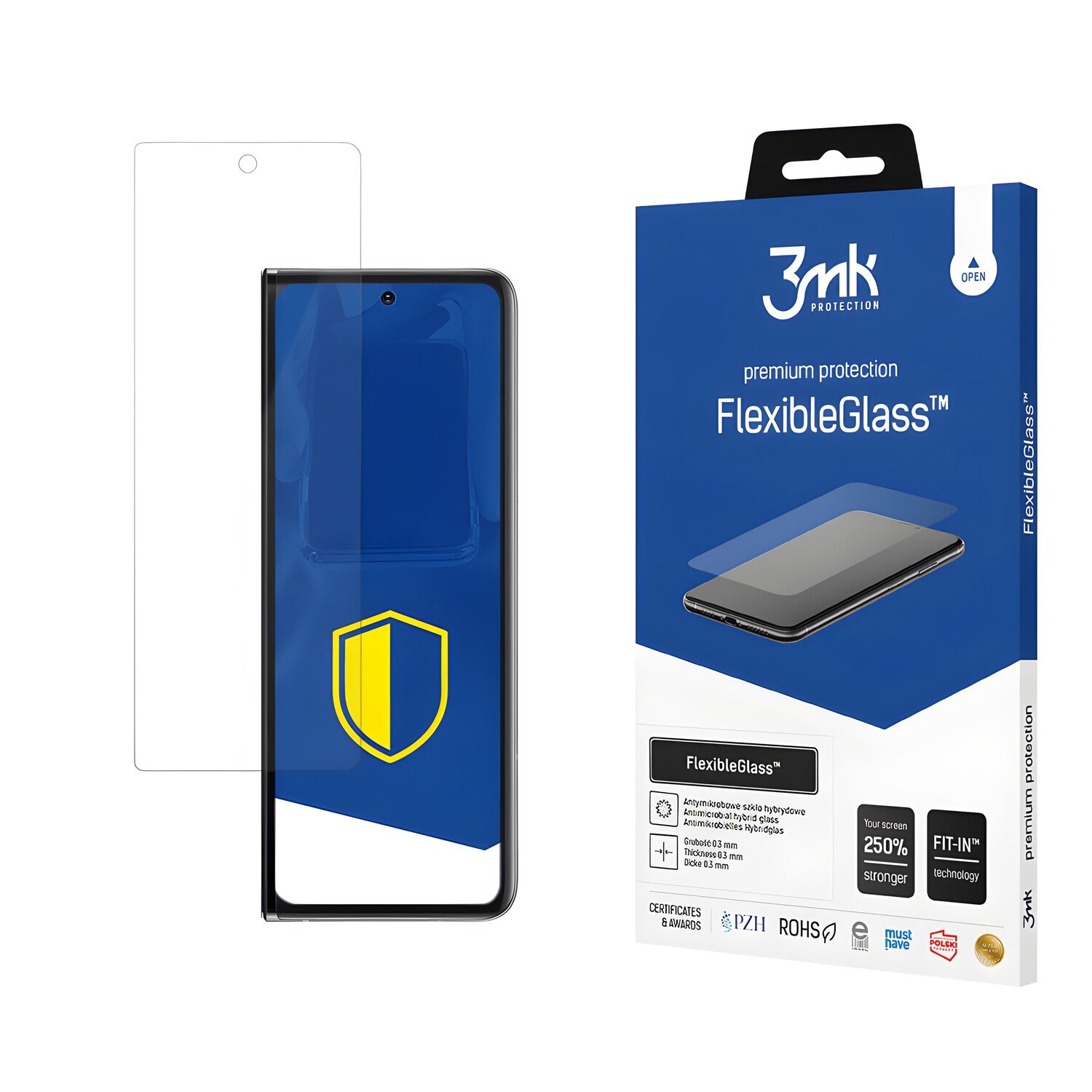 Zaštitno hibridno staklo 3mk FlexibleGlass za Samsung Galaxy Z Fold 2 5G - Prozirna KP20435