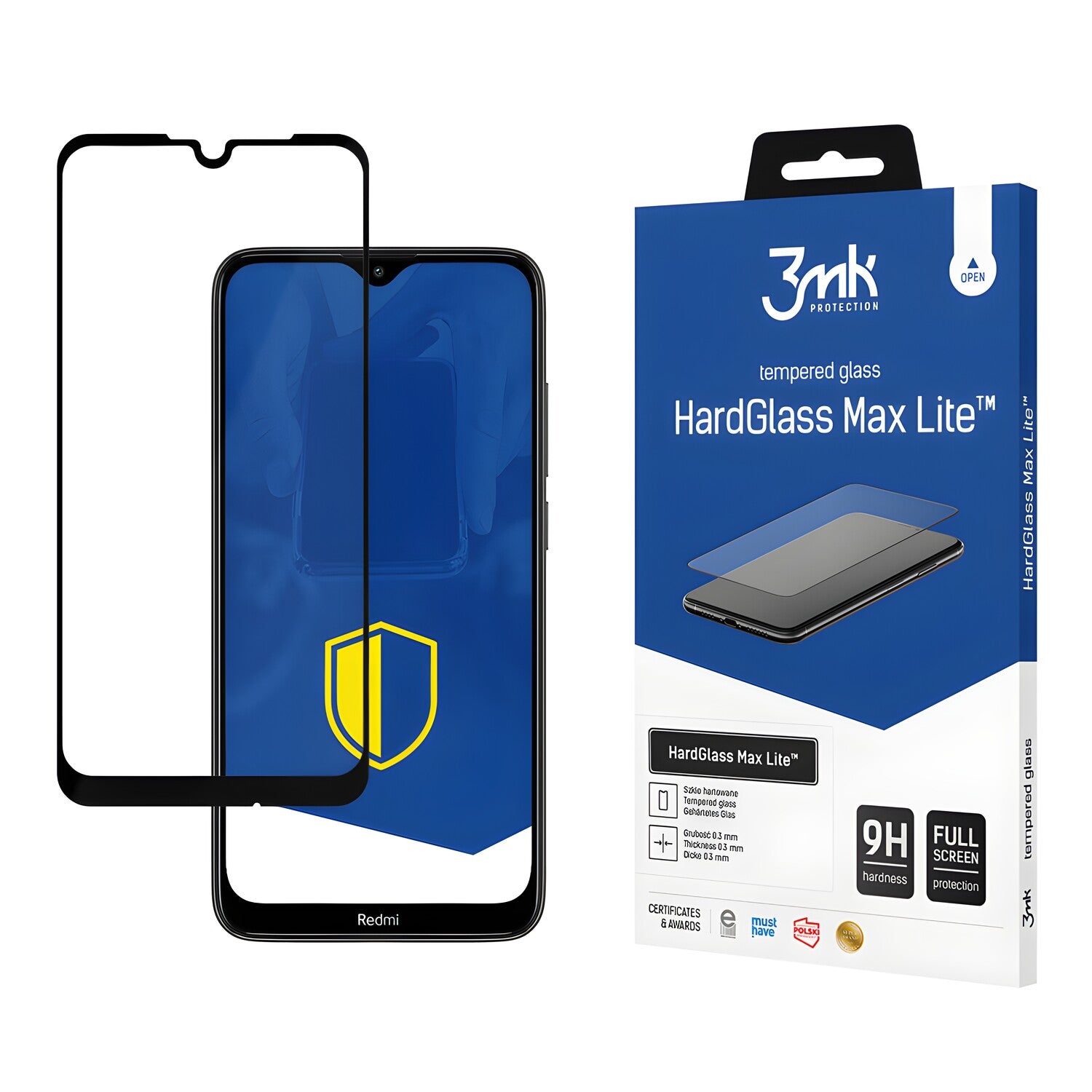 3mk HardGlass Max Lite - zaštitno staklo za Xiaomi Redmi 8/Redmi 8A - Crna KP21042