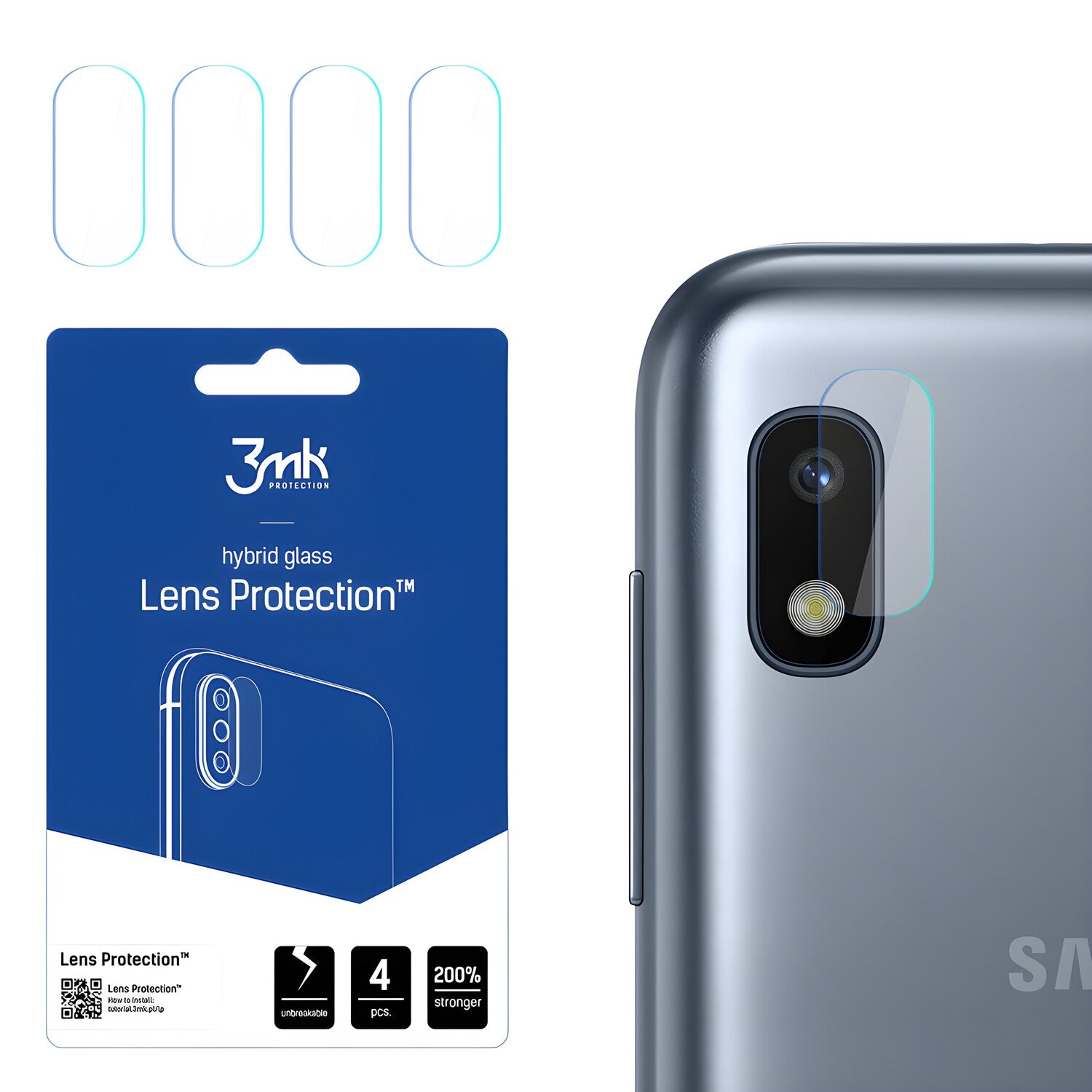 4x Staklo za kameru 3mk za Samsung Galaxy A10 - Prozirna KP20919