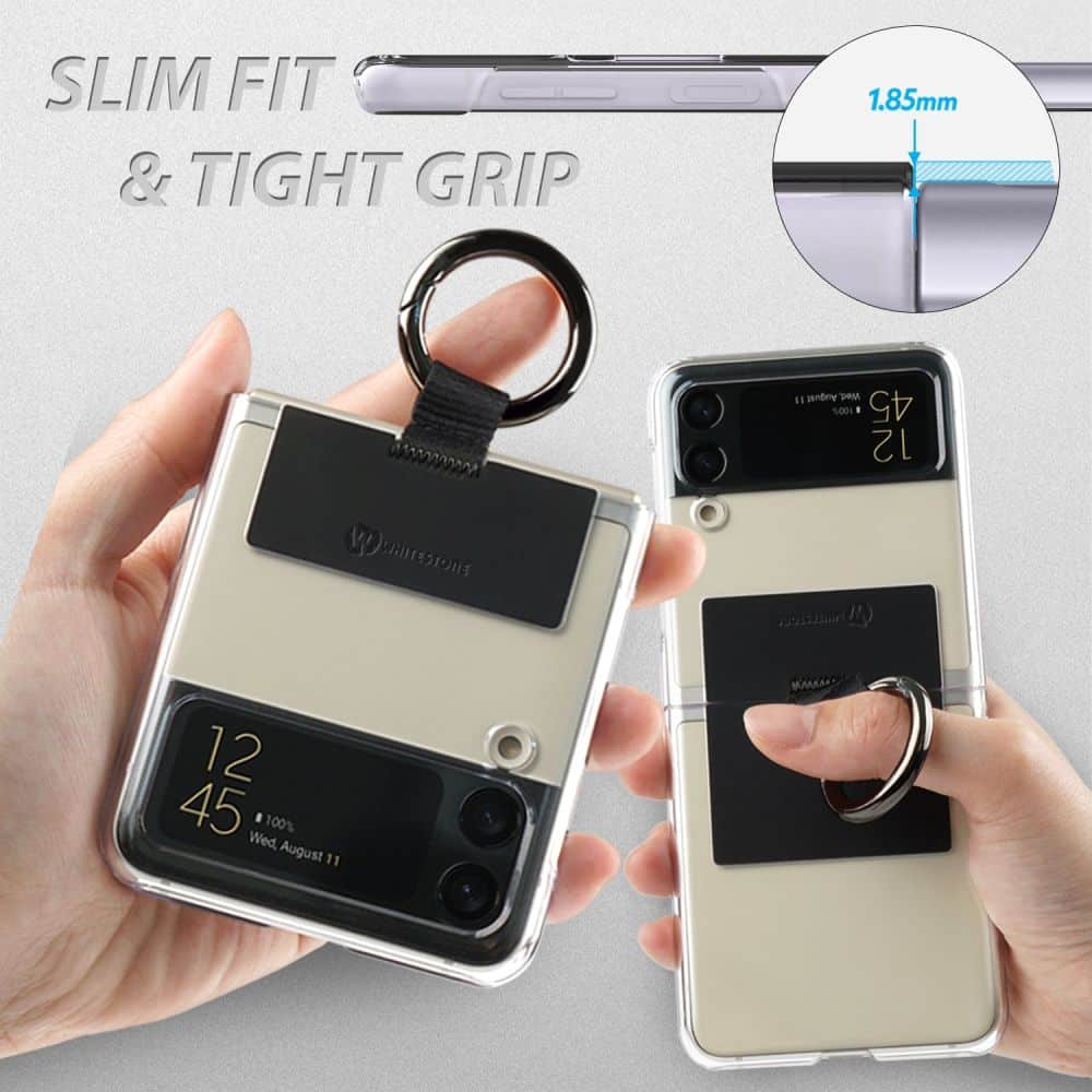 WHITESTONE PROZIRNA MASKA SA PRSTENOM ZA SAMSUNG GALAXY Z FLIP 4 – CRNA