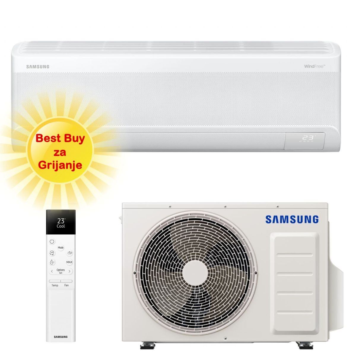 SAMSUNG KLIMA UREĐAJ 2,0kW - AR70F07C1AWN, za prostor do 20m2, A+++ energetska klasa