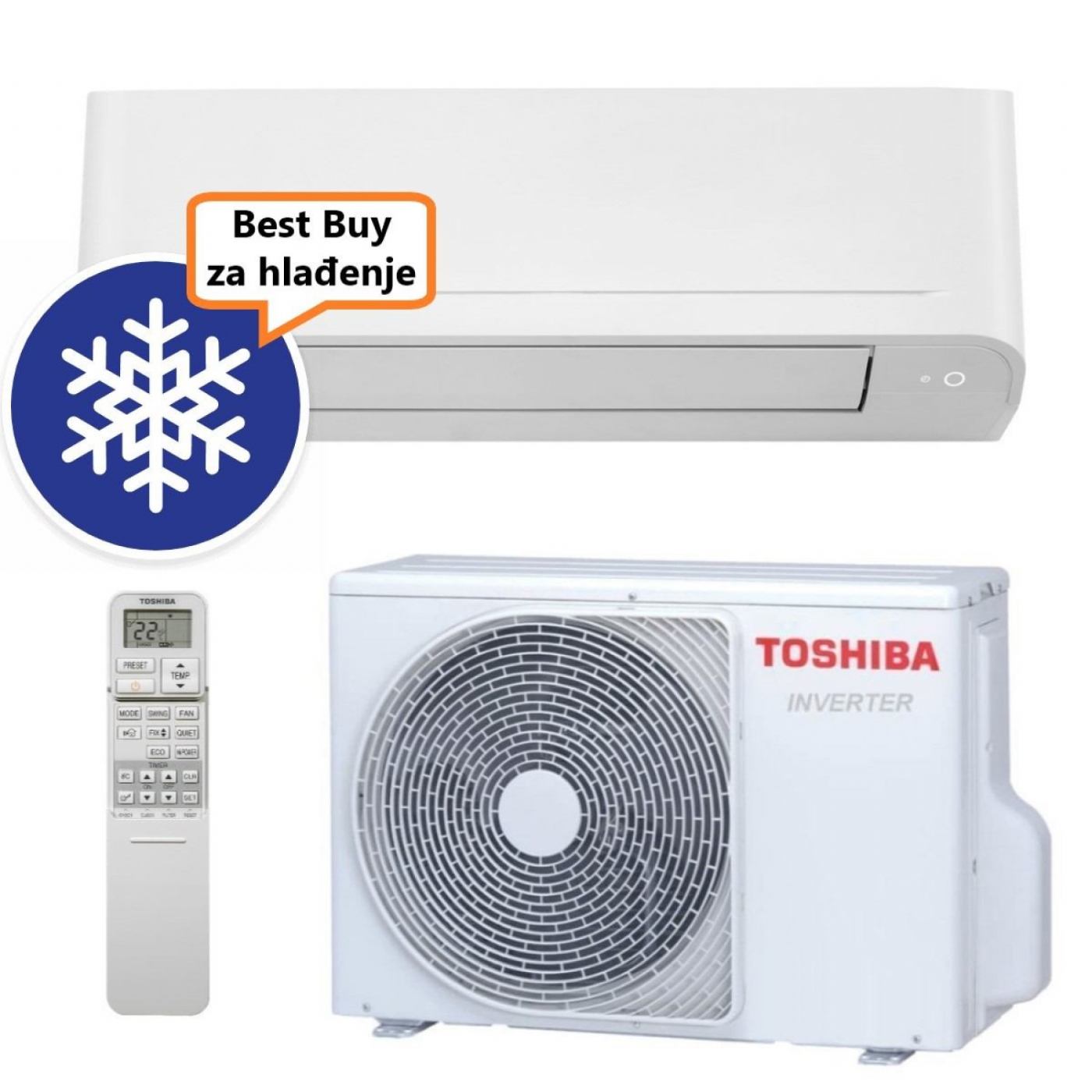 TOSHIBA KLIMA UREĐAJ 4,2kW RAS-B16B2KVG-E2/RAS-16B2AVG-E2- Seiya Classic 4,2 do 40m2, A++, R32