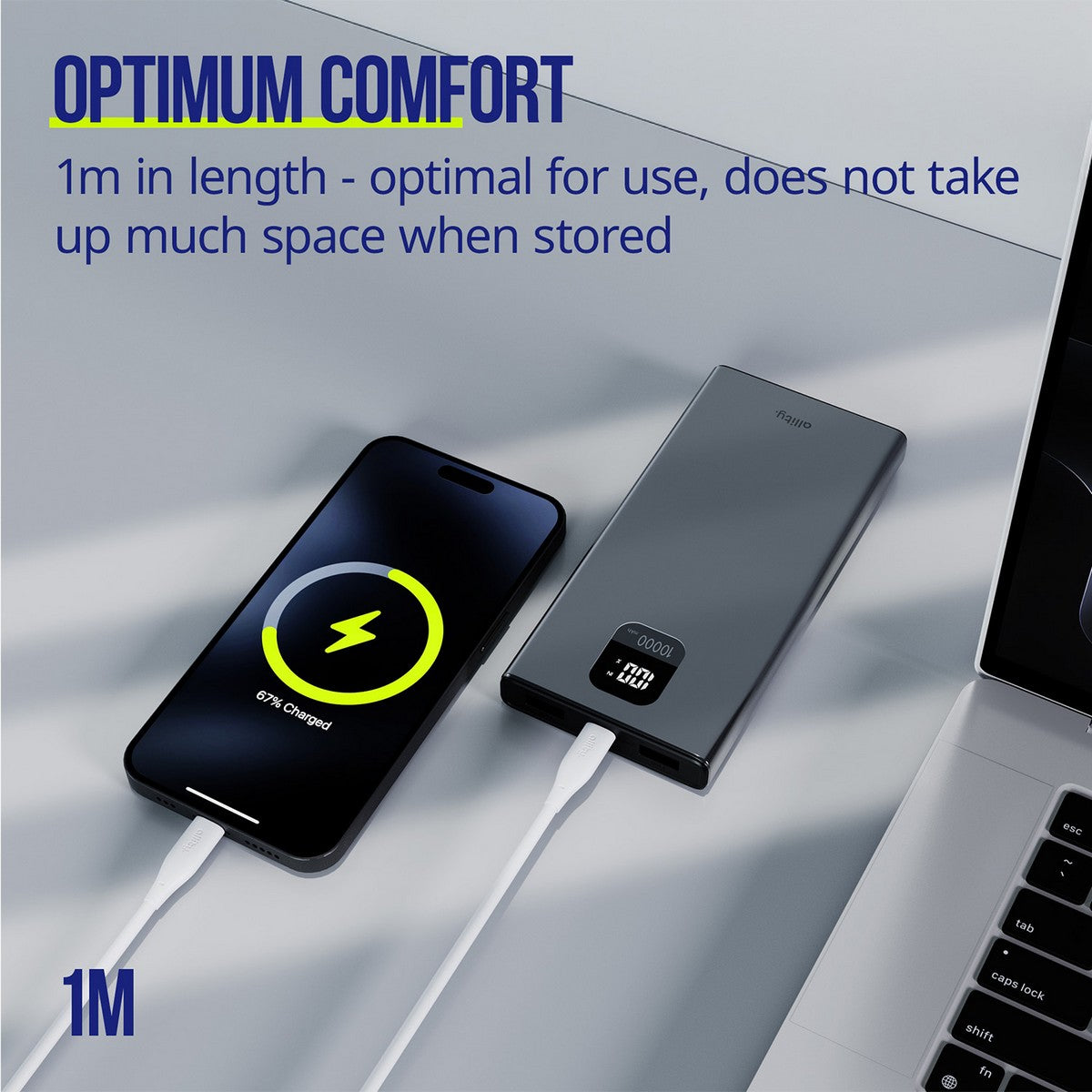 ALLITY kabel AUC-02 USB-C -USB-C 1,0 m 100W BIJELI